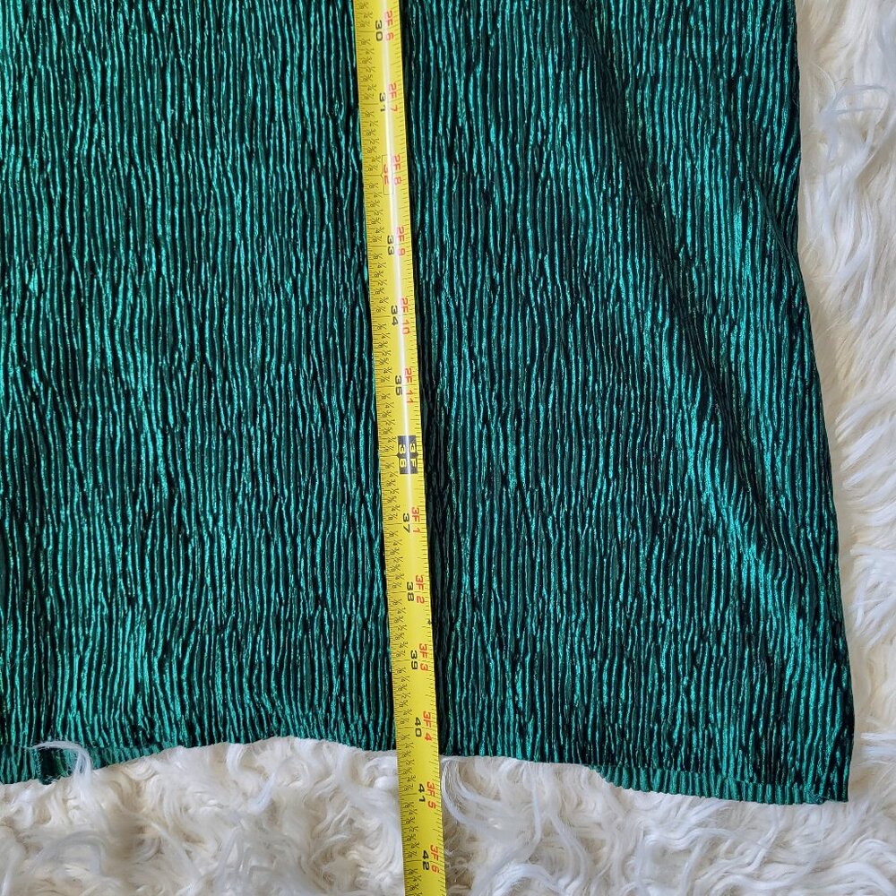 Anthropologie Maeve Small Twist Back Velvet Textured Midi Dress Emerald Green - Picture 10 of 10